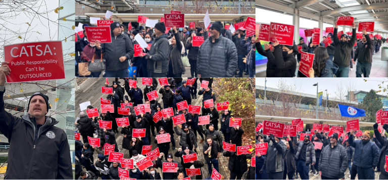 OVER 200 SCREENERS RALLY AT YVR FOR RESPECT AND FAIR CONTRACTS